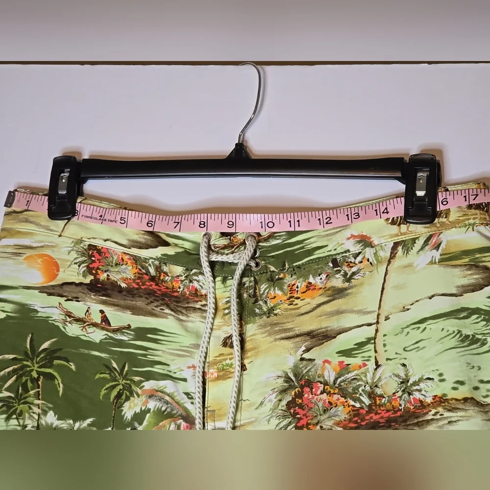Tommy Bahama Reversible Board Swim Shorts Pocket Tropical Beach Active Green 9